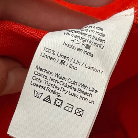 J.CREW Cabana Mini Dress in Linen Size Small Red NEW Beach Preppy Casual CI922 - Picture 7 of 16